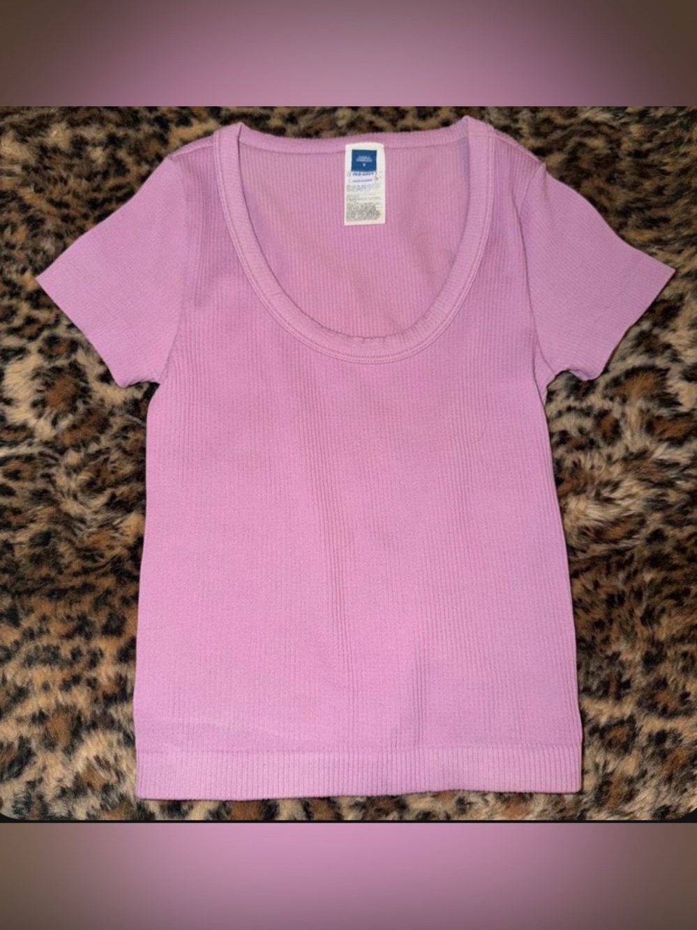 Pinkish Purplish Scoop Neck Short Sleeve Top -  Women